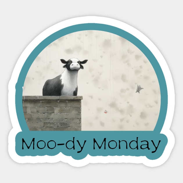 Cow-moody Monday Sticker by chapter2